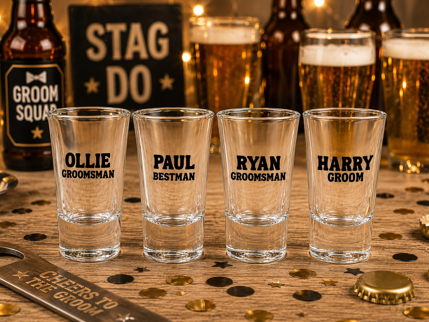 Personalised Stag Party Shot Glass | Groomsman Gift | Best Man, Groom & Ushers