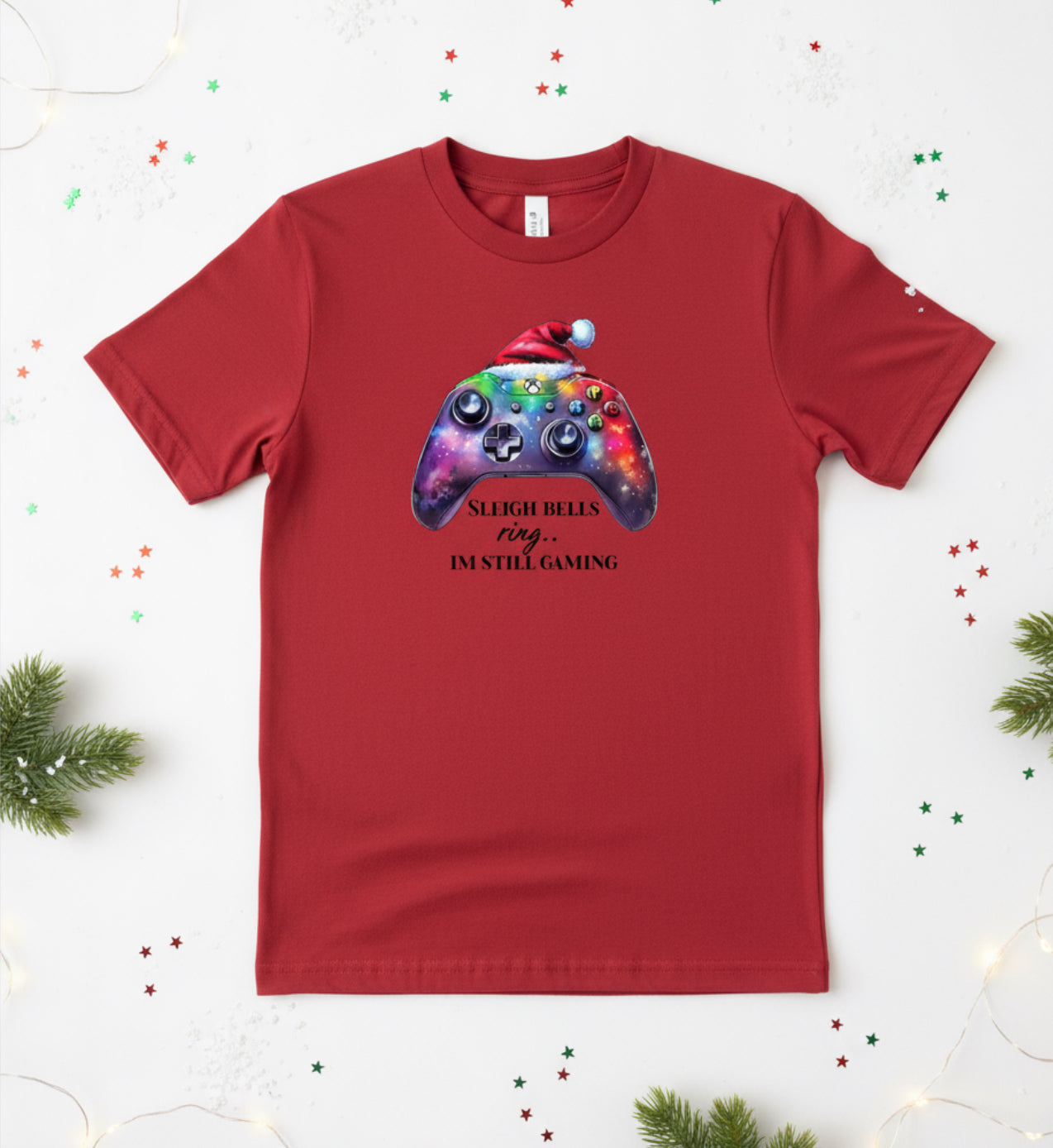 Sleigh Bells Ring, I’m Still Gaming” Christmas T-Shirt