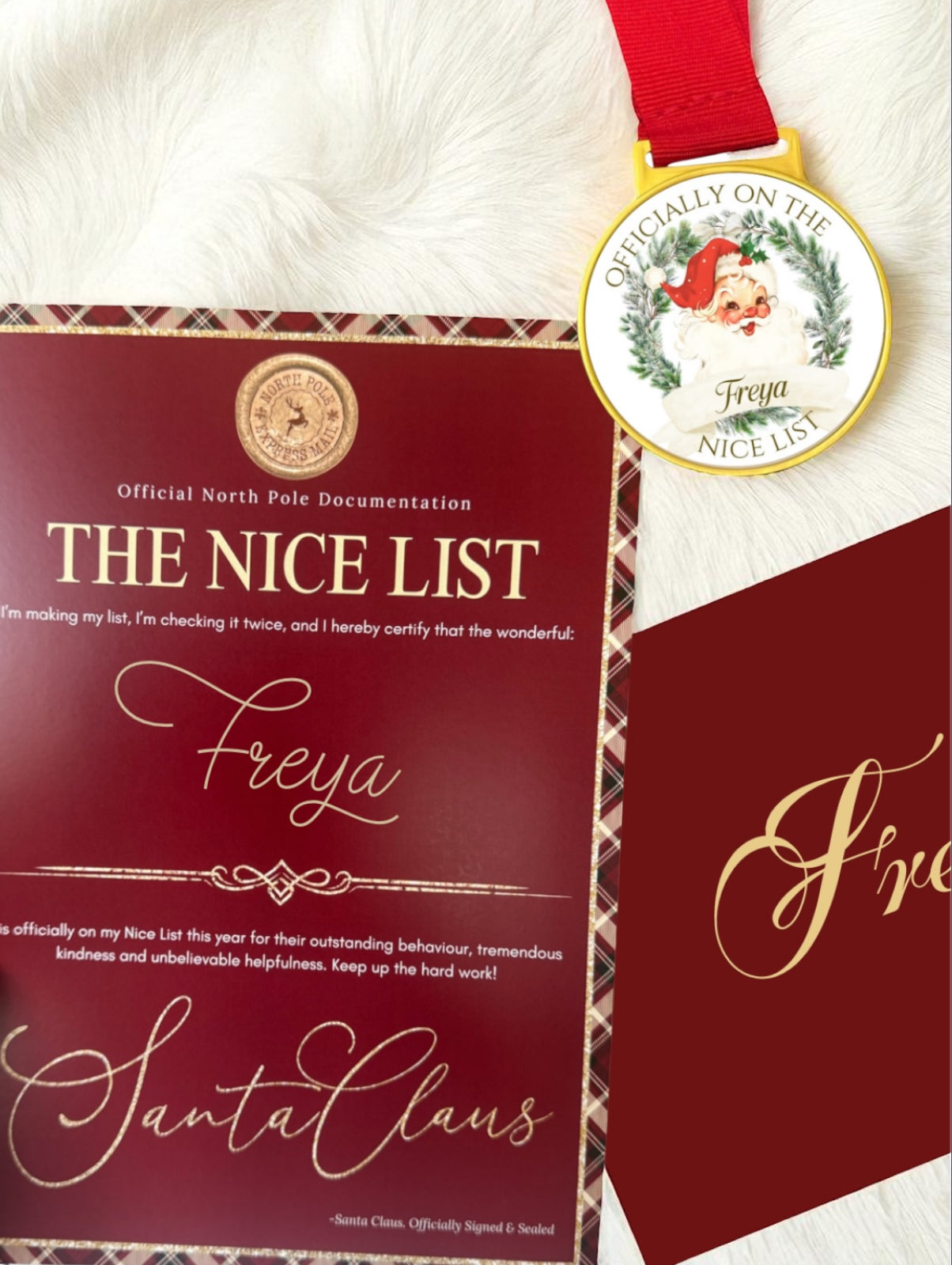 Personalised Nice List Medal