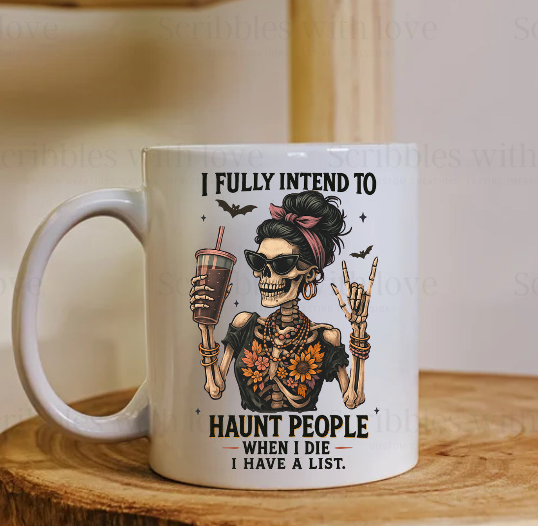 Funny Skeleton Mug - Halloween Mug - 11oz Ceramic