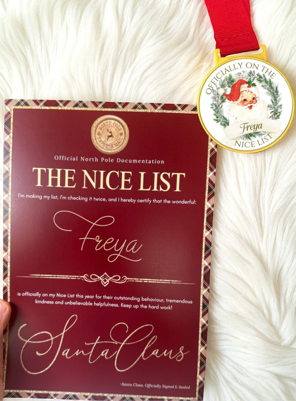 Personalised Nice List Medal