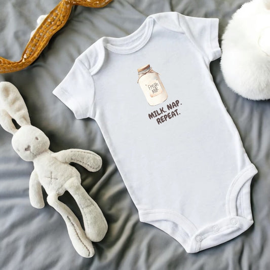 Milk. Nap. Repeat. Baby vest