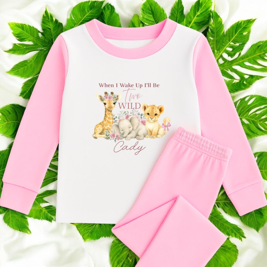 Wild One - Pink Birthday Pyjamas