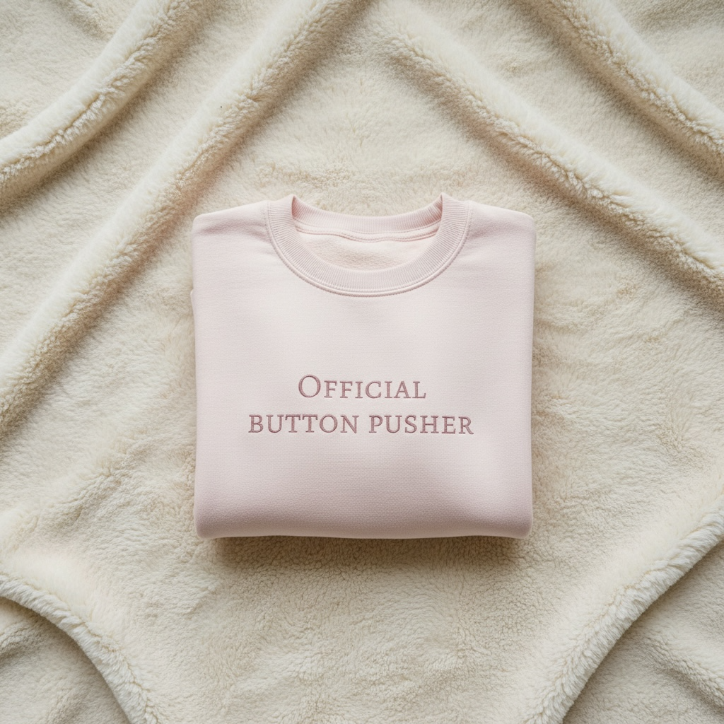 Official Button Pusher - Baby Pink Sweatshirt