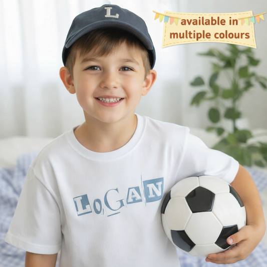 Personalised Children’s Name T-Shirt – Custom Kids Tee with Colour Options