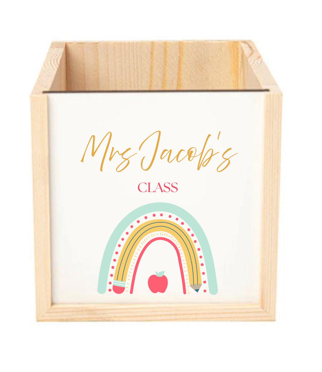 Personalised Pen Pot - Rainbow Teacher
