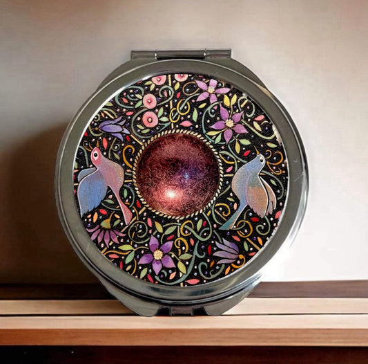 Lovebirds Compact Mirror — Tiny & Me.