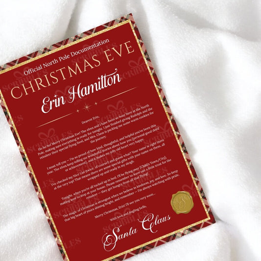Personalised Nice List A4 Christmas Eve Letter from Santa – Official North Pole Document