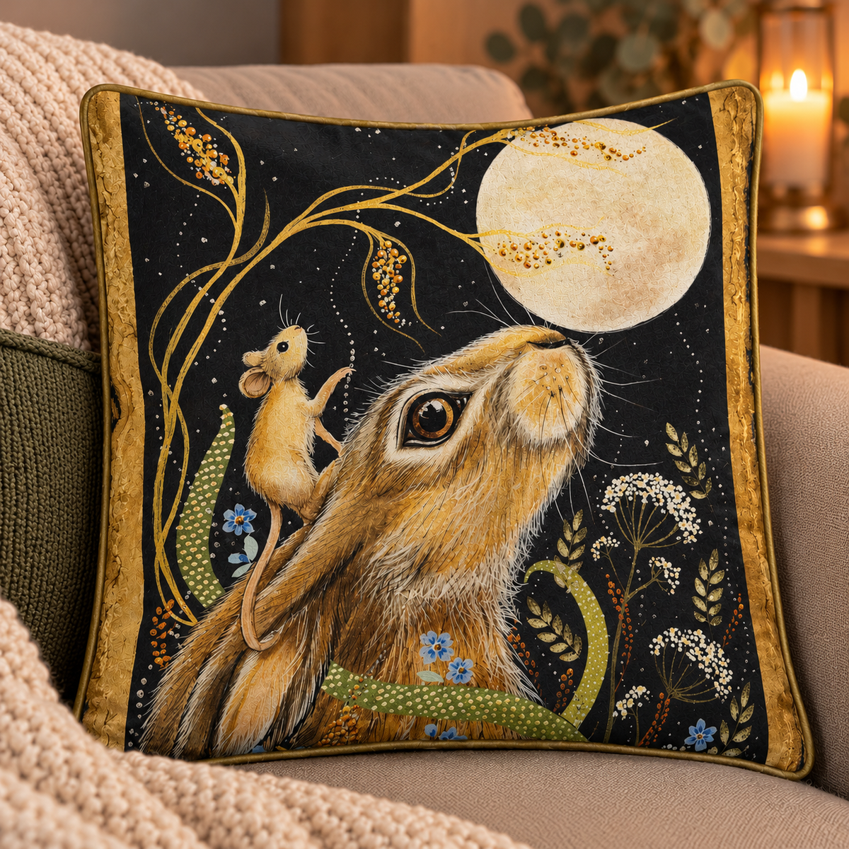 Once Upon A Moonlight Sky Luxury Velvet Cushion Cover – Double-Sided | Pre-Order