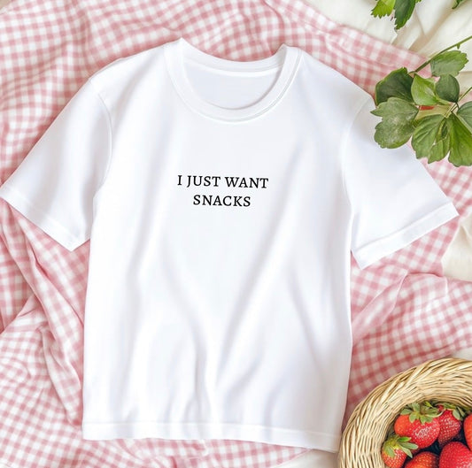 “I Just Want Snacks” Kids T-Shirt – Funny Children’s Graphic Tee