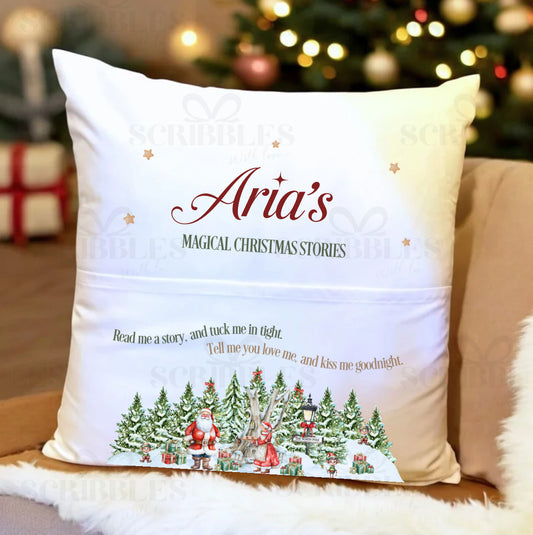 Personalised Christmas Story Cushions – 40x40cm, 150gsm (Cushion Inner Not Included)