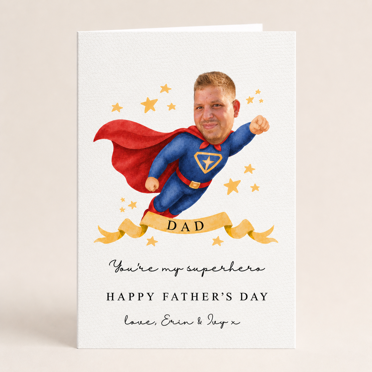 Personalised Superhero Dad Father’s Day Card - Oversized Card