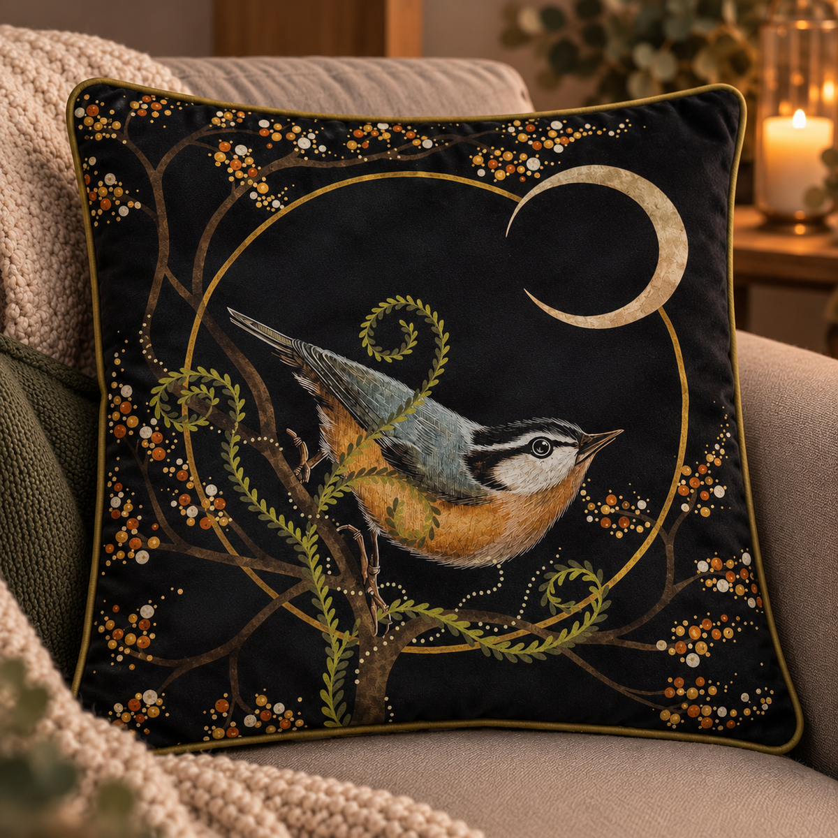Oh-My Nuthatch Luxury Velvet Cushion Cover – Double-Sided | Pre-Order