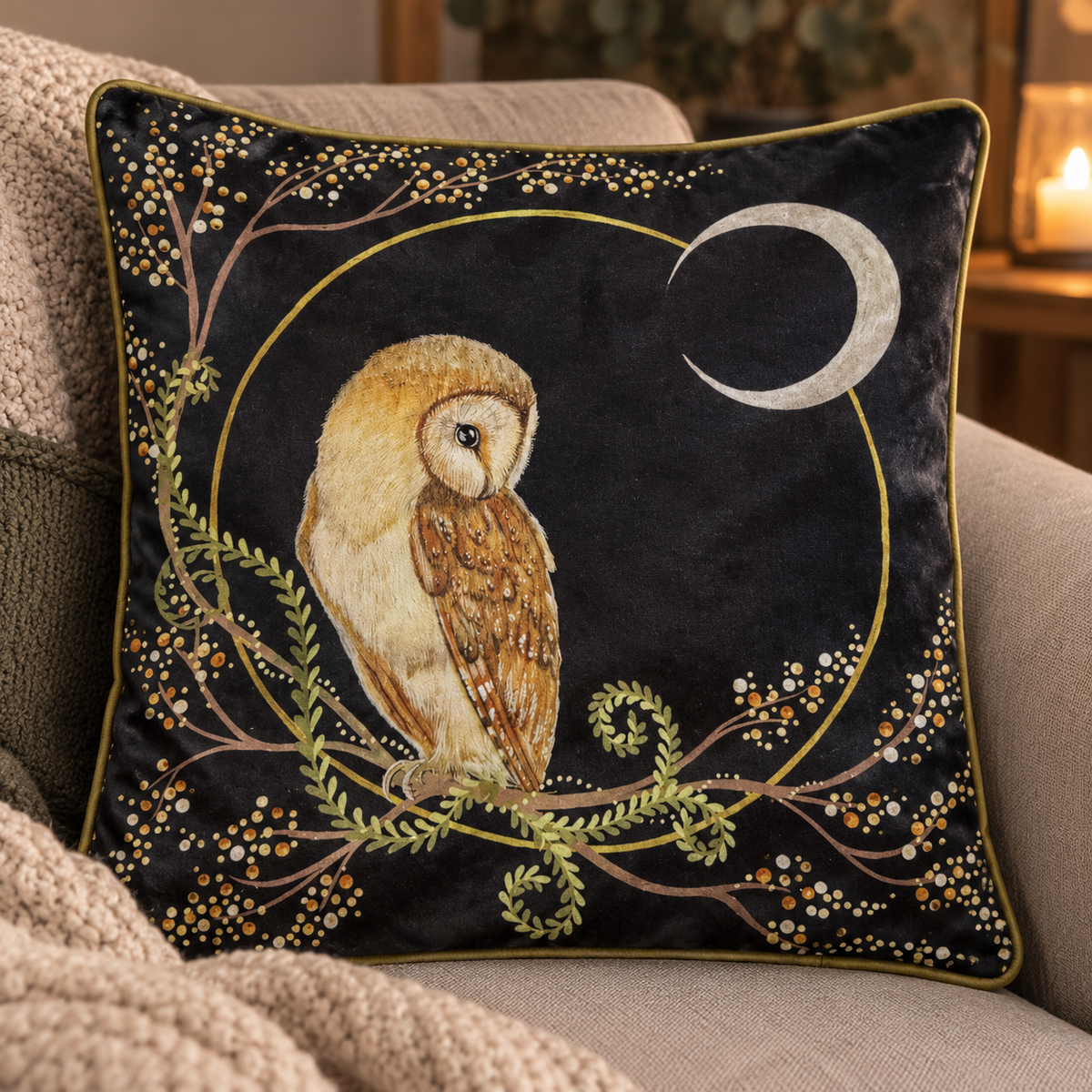 Tawel Nos - Silent Night Luxury Velvet Cushion Cover – Double-Sided | Pre-Order