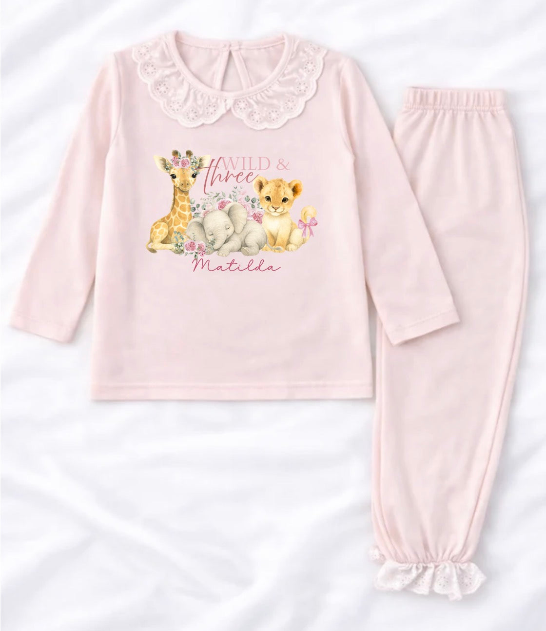 Wild & Three Personalised Children’s Pyjamas – Blush Pink
