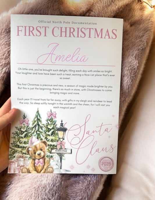 Personalised A4 First Christmas Letter