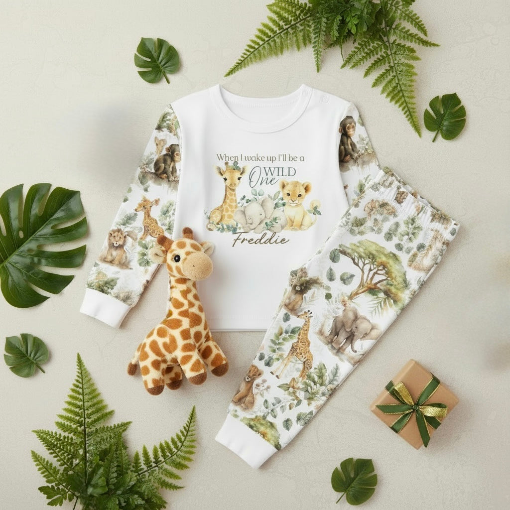 WILD ONE - First Birthday personalised pyjamas - printed fabric