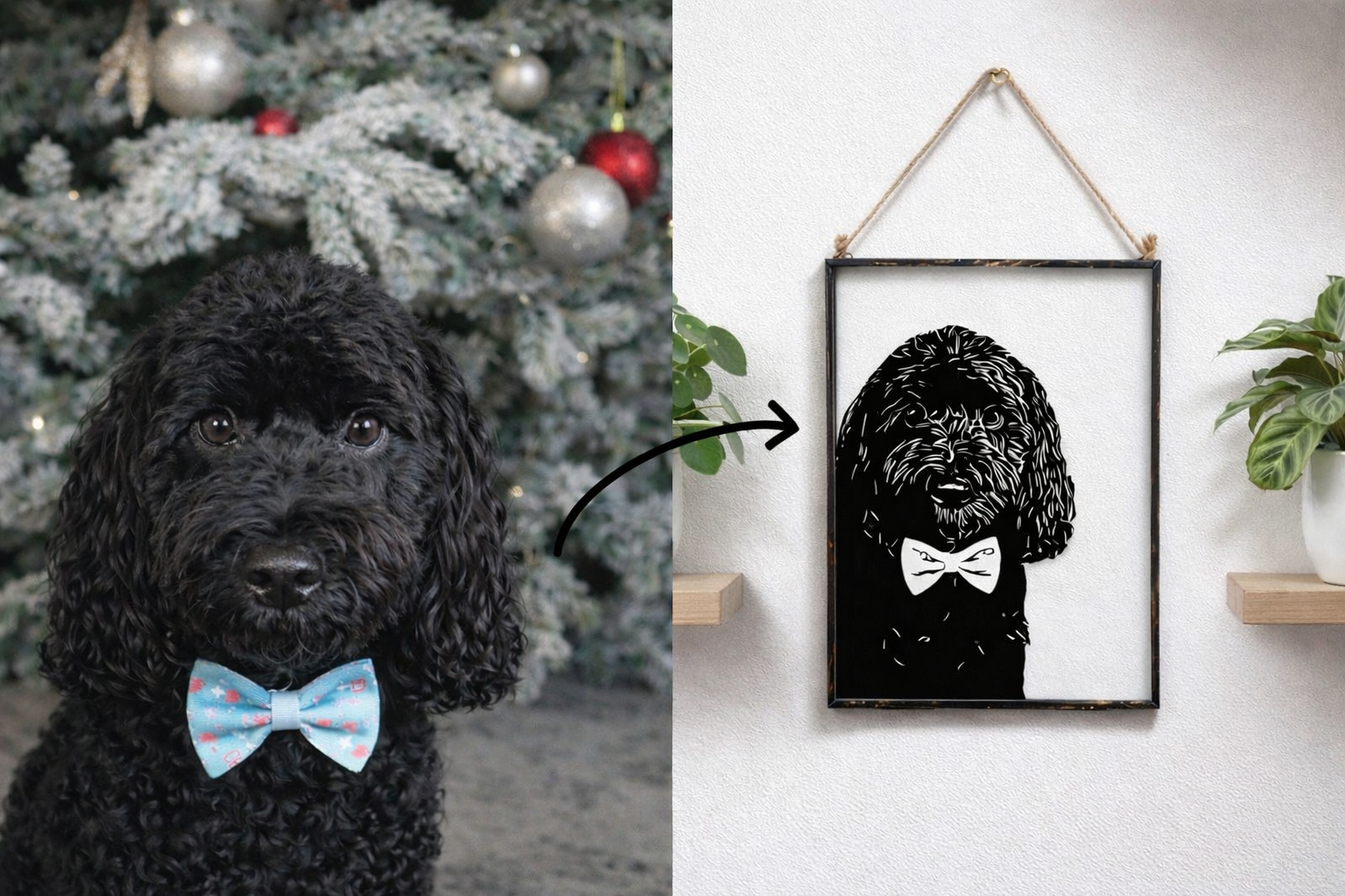 Pawtrait – Custom Pet Portrait in Glass Frame