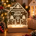 Personalised Santa Stop Here Gingerbread House LED Light