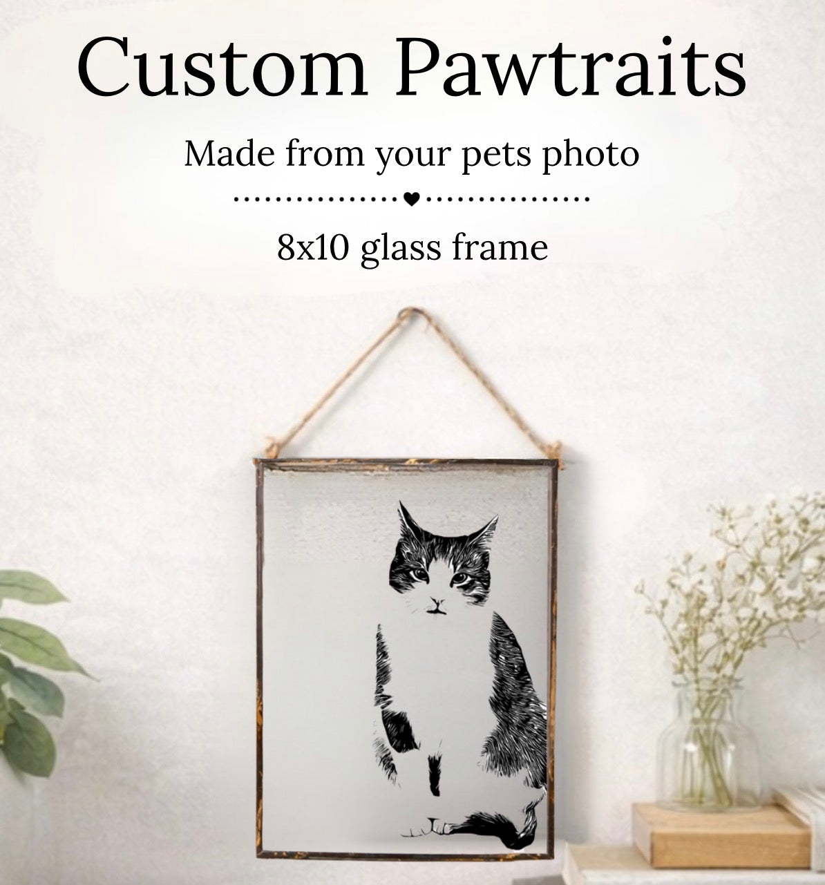 Pawtrait – Custom Pet Portrait in Glass Frame