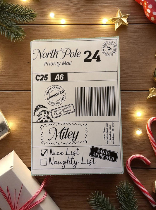 Personalised North Pole Christmas Shipping Labels - Pack of 15