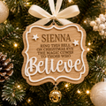 Personalised Christmas Eve Believe Bell Decoration