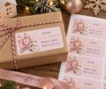 Personalised Pink Christmas Train Gift Stickers