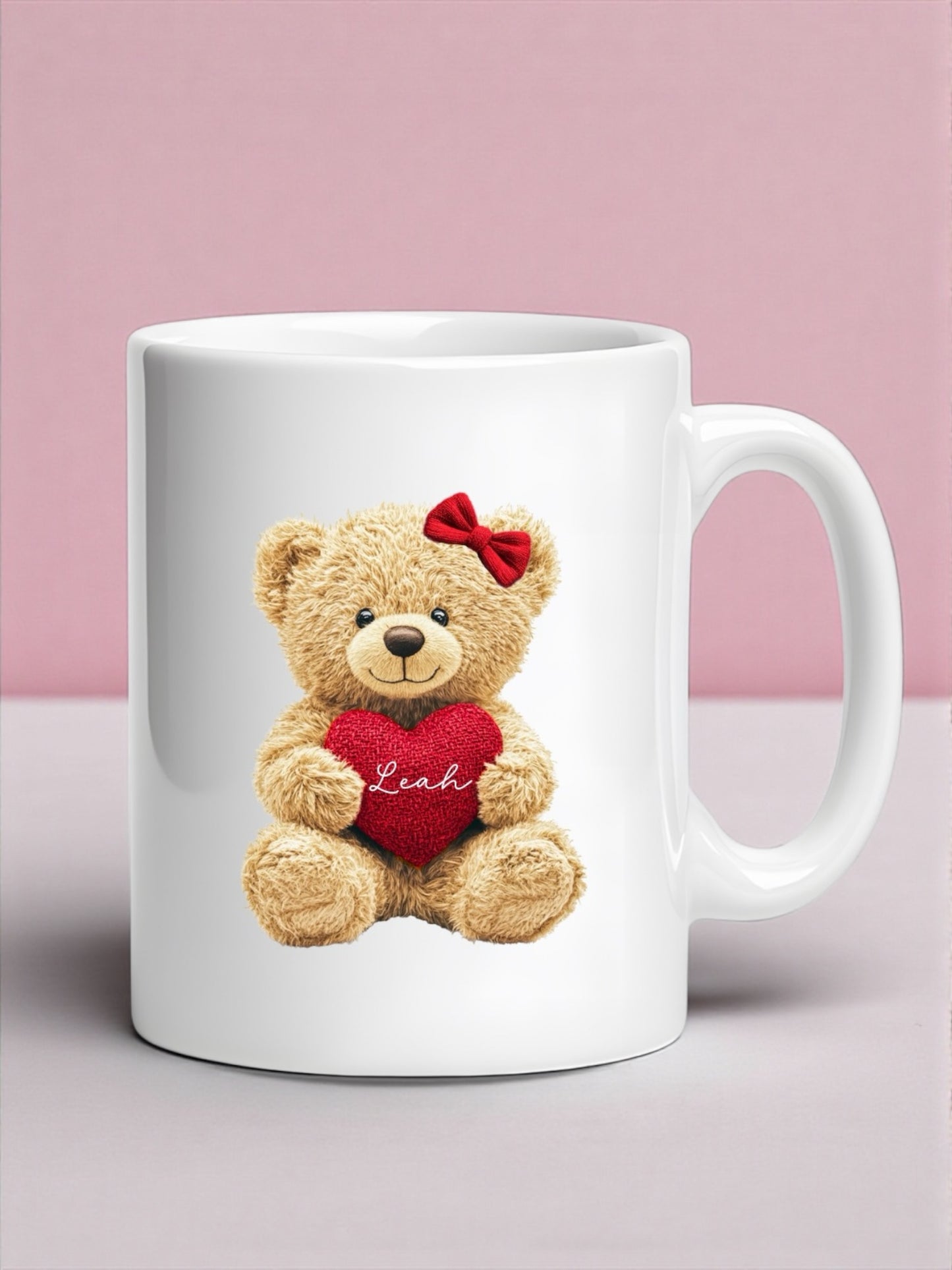 Personalised Teddy Bear Valentine’s Mug - 11oz Ceramic