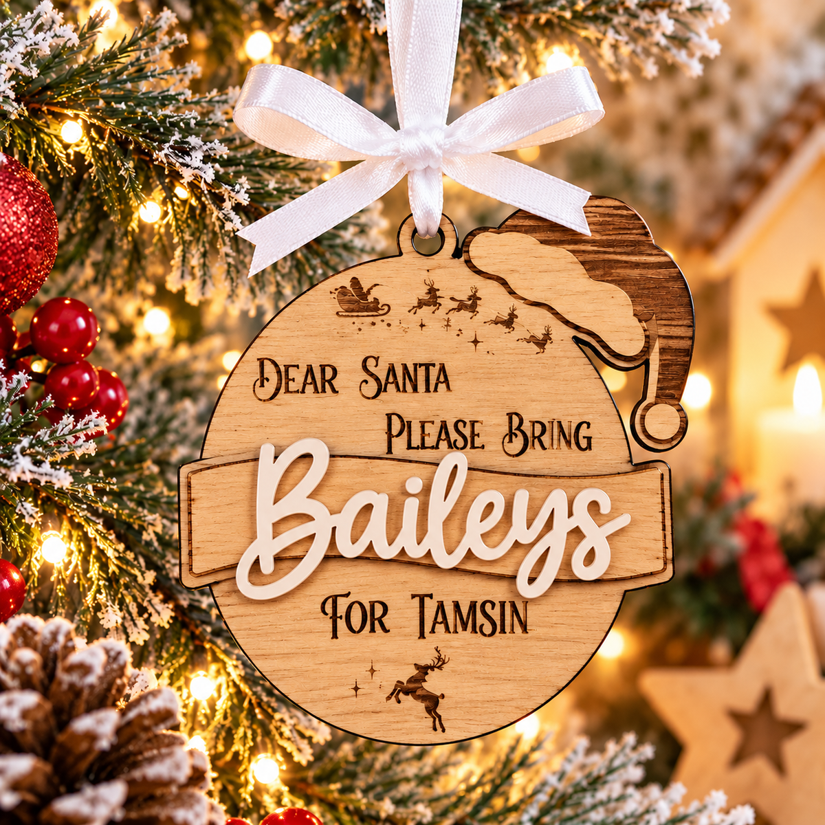 Dear Santa Please Bring… – Personalised Christmas Ornament