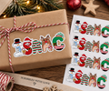 Personalised Christmas Character Name Stickers