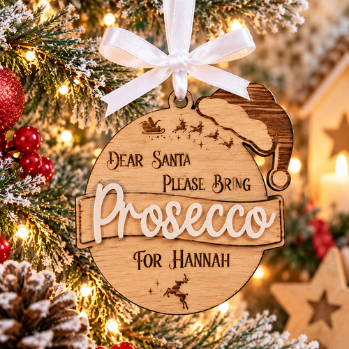 Dear Santa Please Bring… – Personalised Christmas Ornament