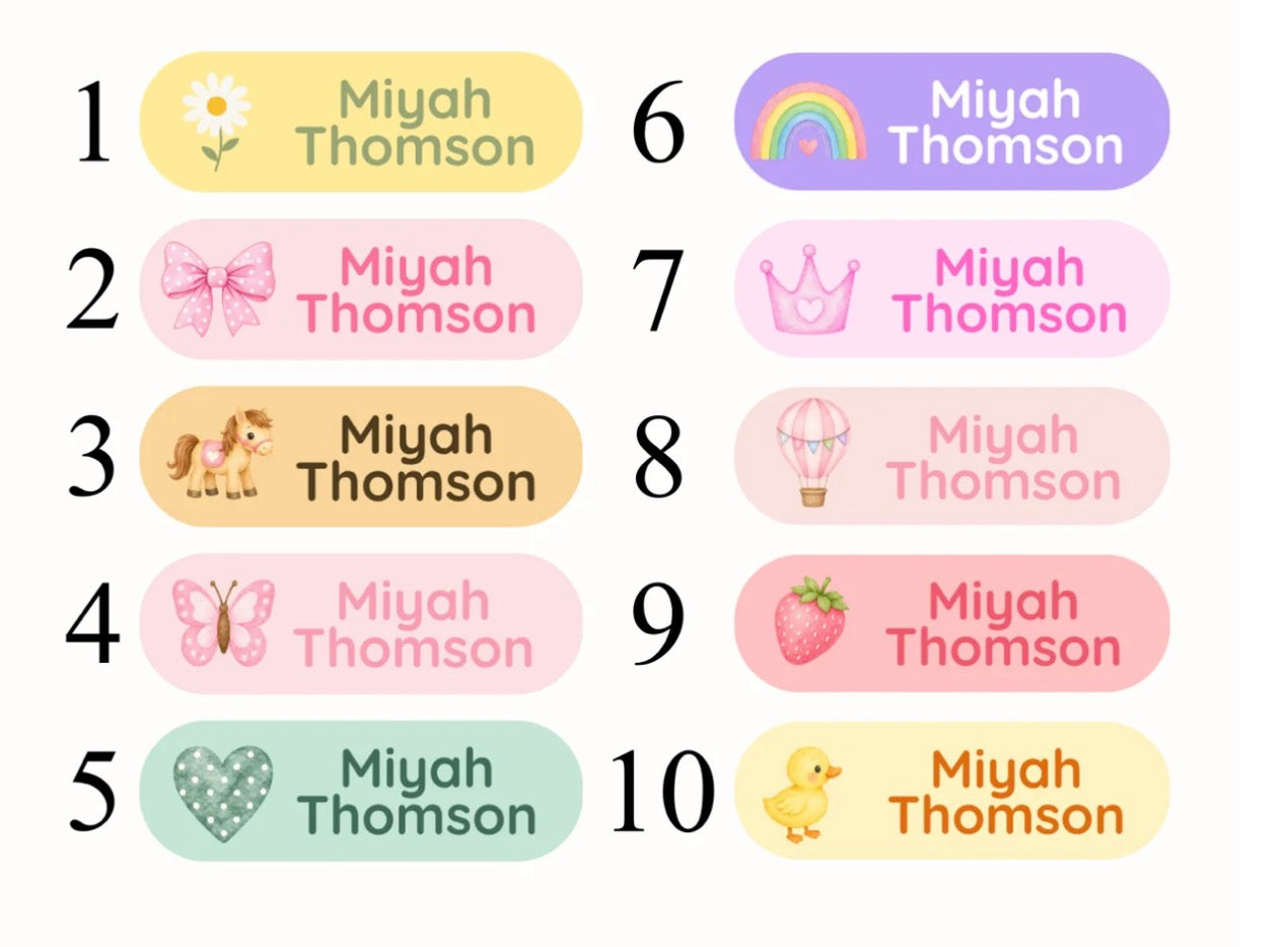 Custom Clothing Name Labels - Iron on