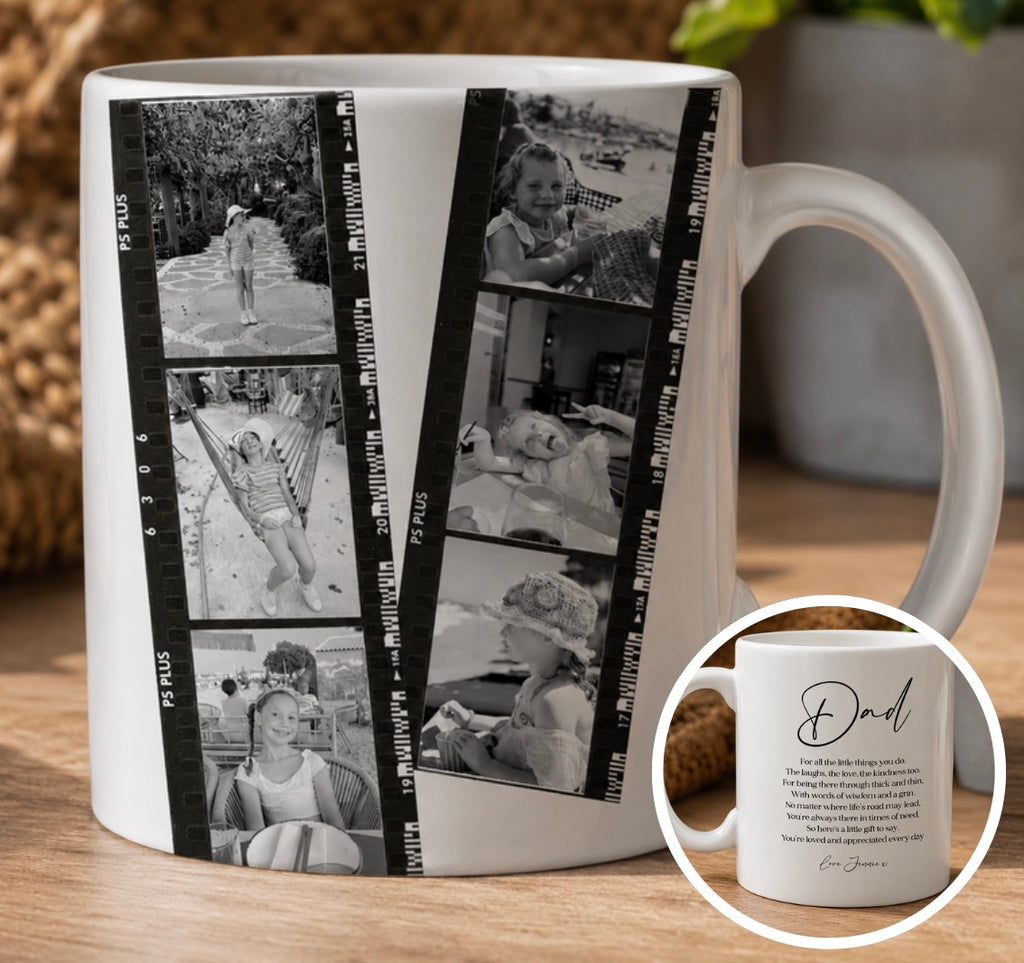 Personalised Dad Photo Film Strip Mug