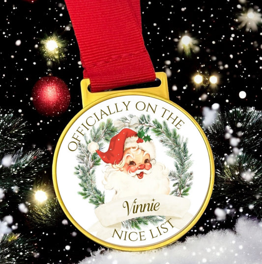 Personalised Nice List Medal
