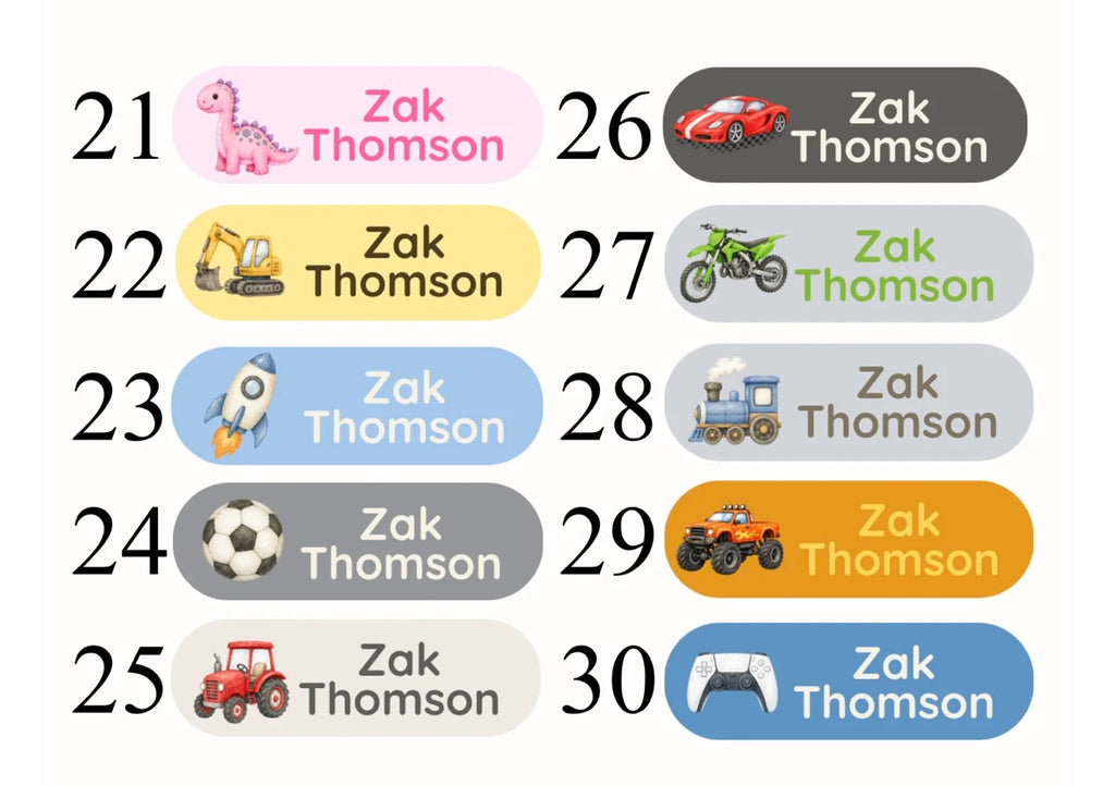 Custom Name Labels - Press on