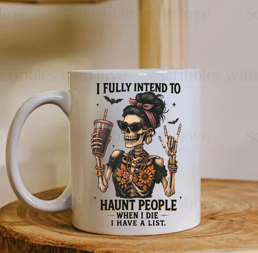 Funny Skeleton Mug - Halloween Mug - 11oz Ceramic