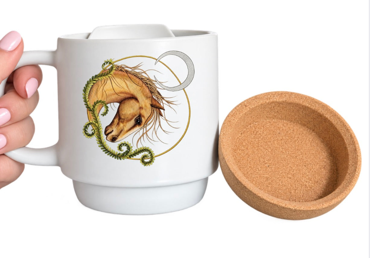 Majestic - 13oz Personalised Cork Bottom Coffee Mug with Lid PRE ORDERS