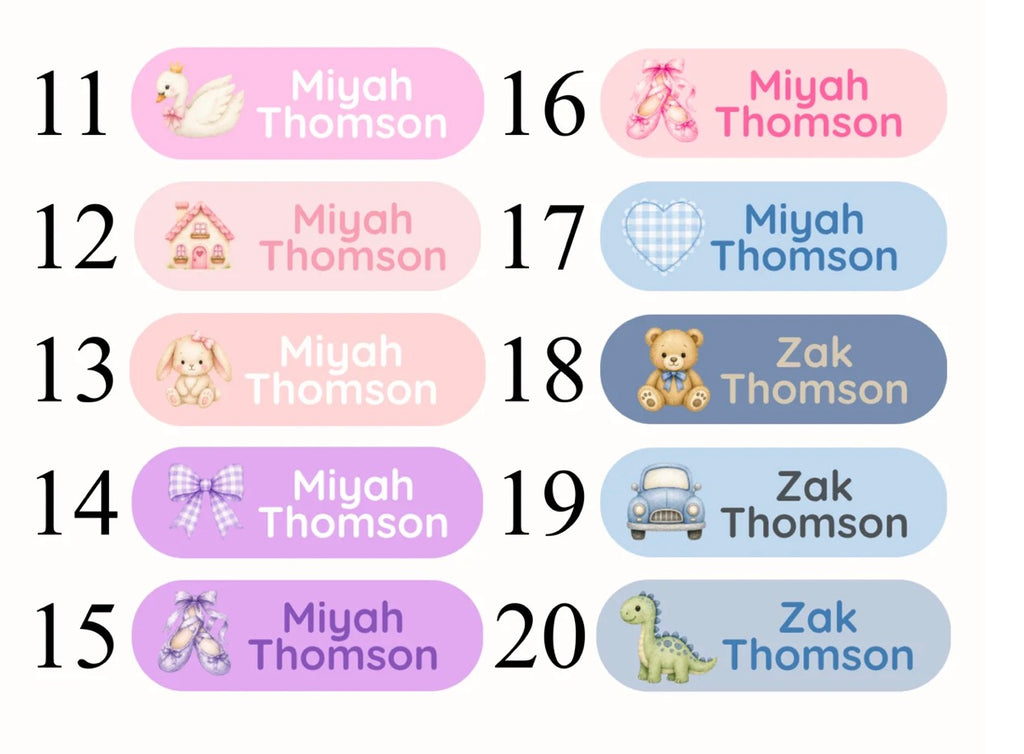 Custom Name Labels - Press on