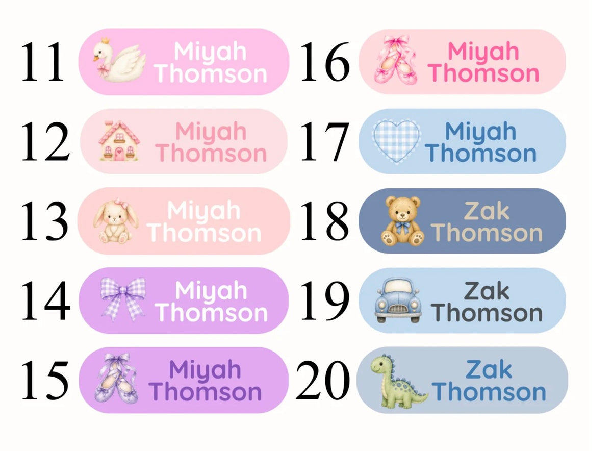 Custom Clothing Name Labels - Iron on