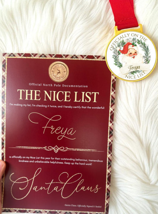 Personalised Nice List Medal