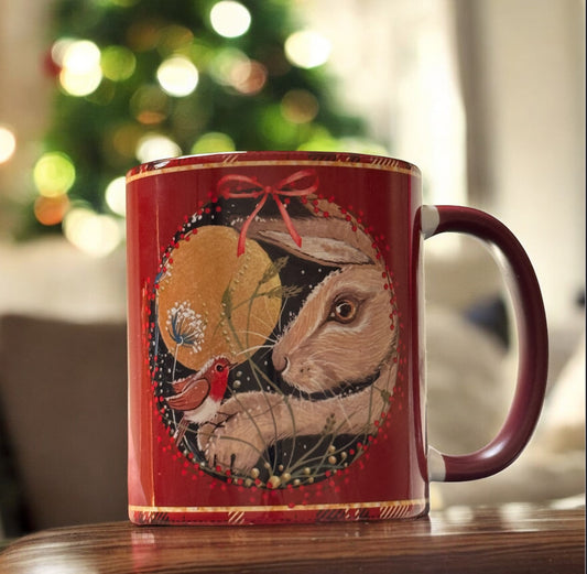 Hare and the Robin - 11oz Ceramic Mug