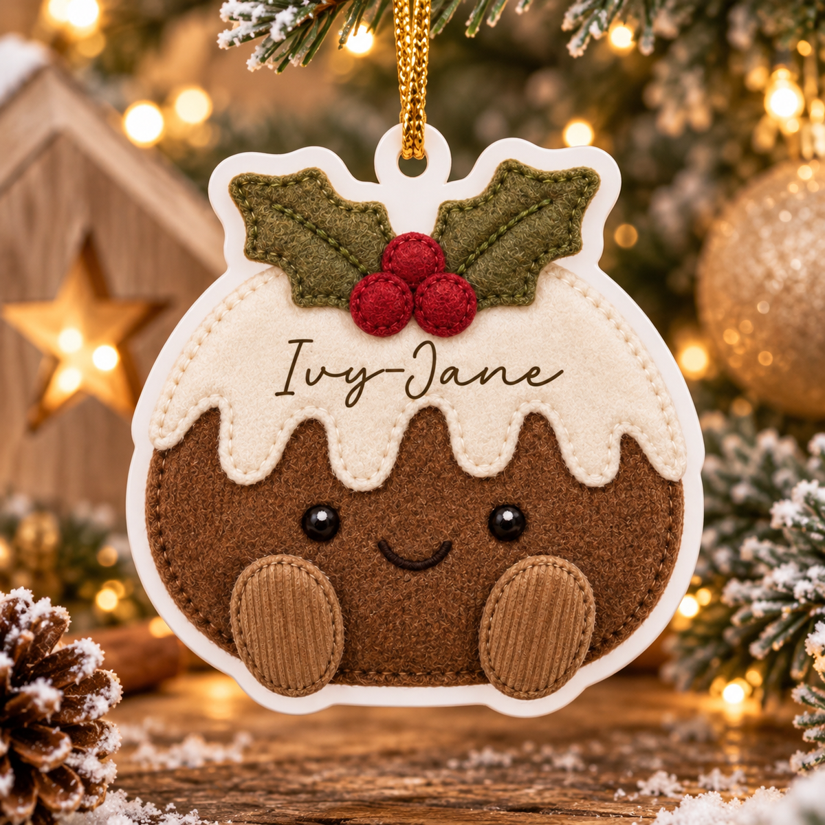 Personalised Christmas Pudding Acrylic Ornament