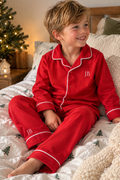 Personalised Red Initial Pyjamas – 100% Brushed Cotton