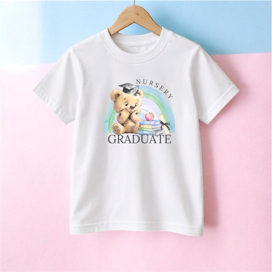 Nursery Graduate Kids T-Shirt – Blue Rainbow