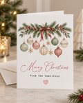 Personalised Watercolour Christmas Card – A5 | From Our Family to Yours