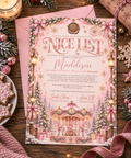 Personalised Pink Christmas Nice List Certificate – A4