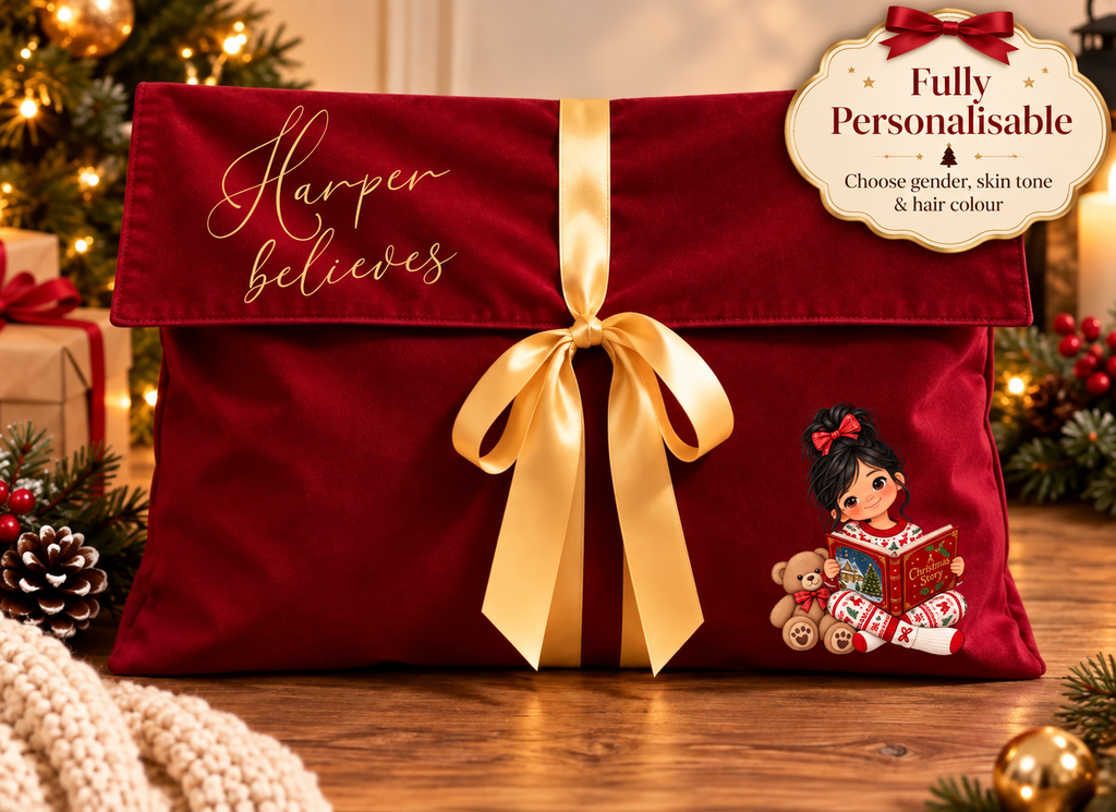 Personalised Velvet Christmas Gift Pouch – Believes Design
