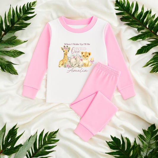 Wild One - Pink Birthday Pyjamas