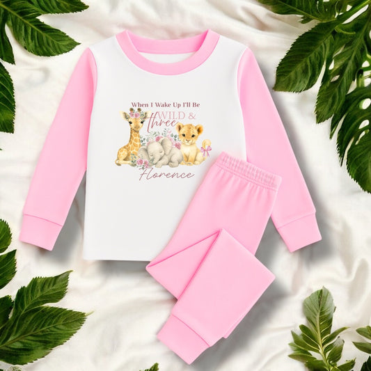 Wild One - Pink Birthday Pyjamas
