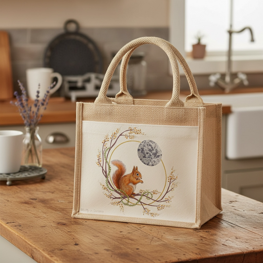 Woodland Wildlife Jute Tote Bag